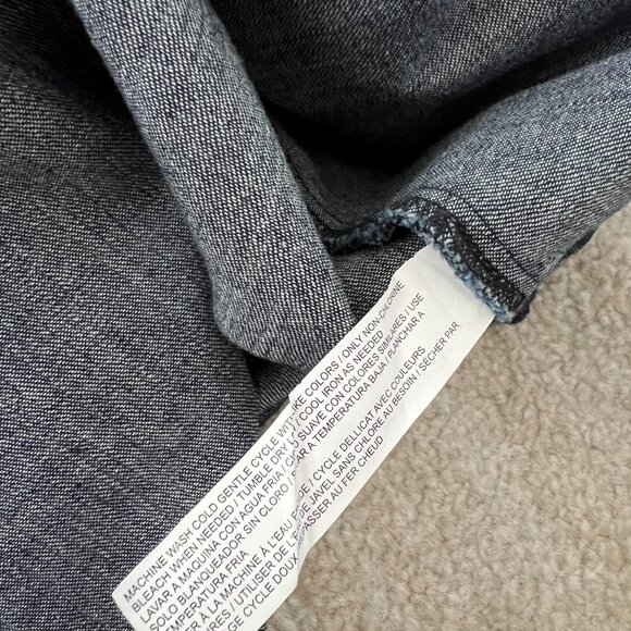 Eloquii Blue Faux Wrap Cotton Denim Sleeveless Summer Dress With Pockets 14 - Picture 8 of 9